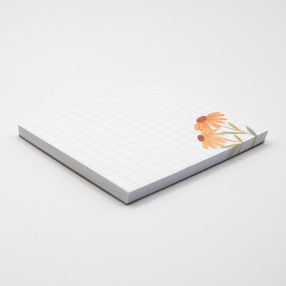 Mini Memo pad | Light Grid Pattern | Life's an Adventure Floral Notepad