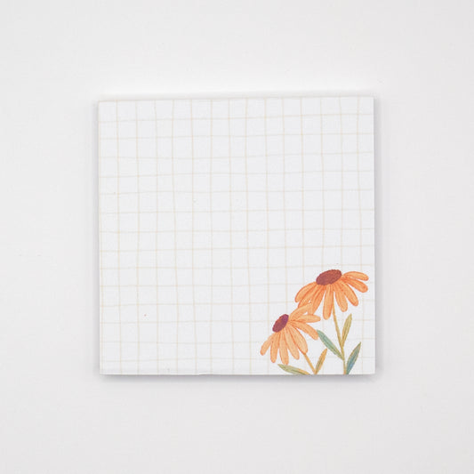 Mini Memo pad | Light Grid Pattern | Life's an Adventure Floral Notepad