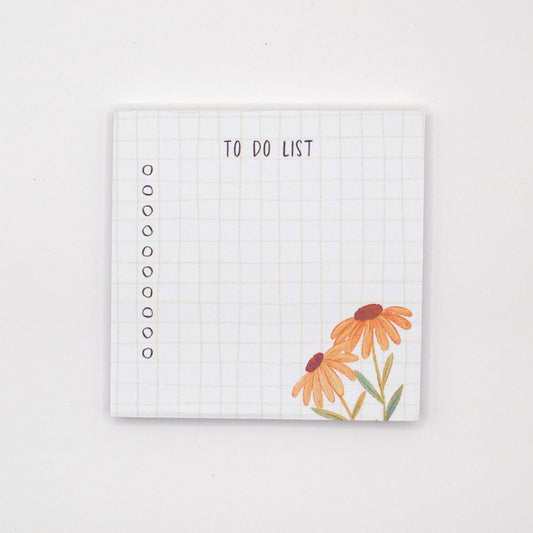 Mini To Do List Pad | Light Grid Pattern | Life's an Adventure Floral Notepad