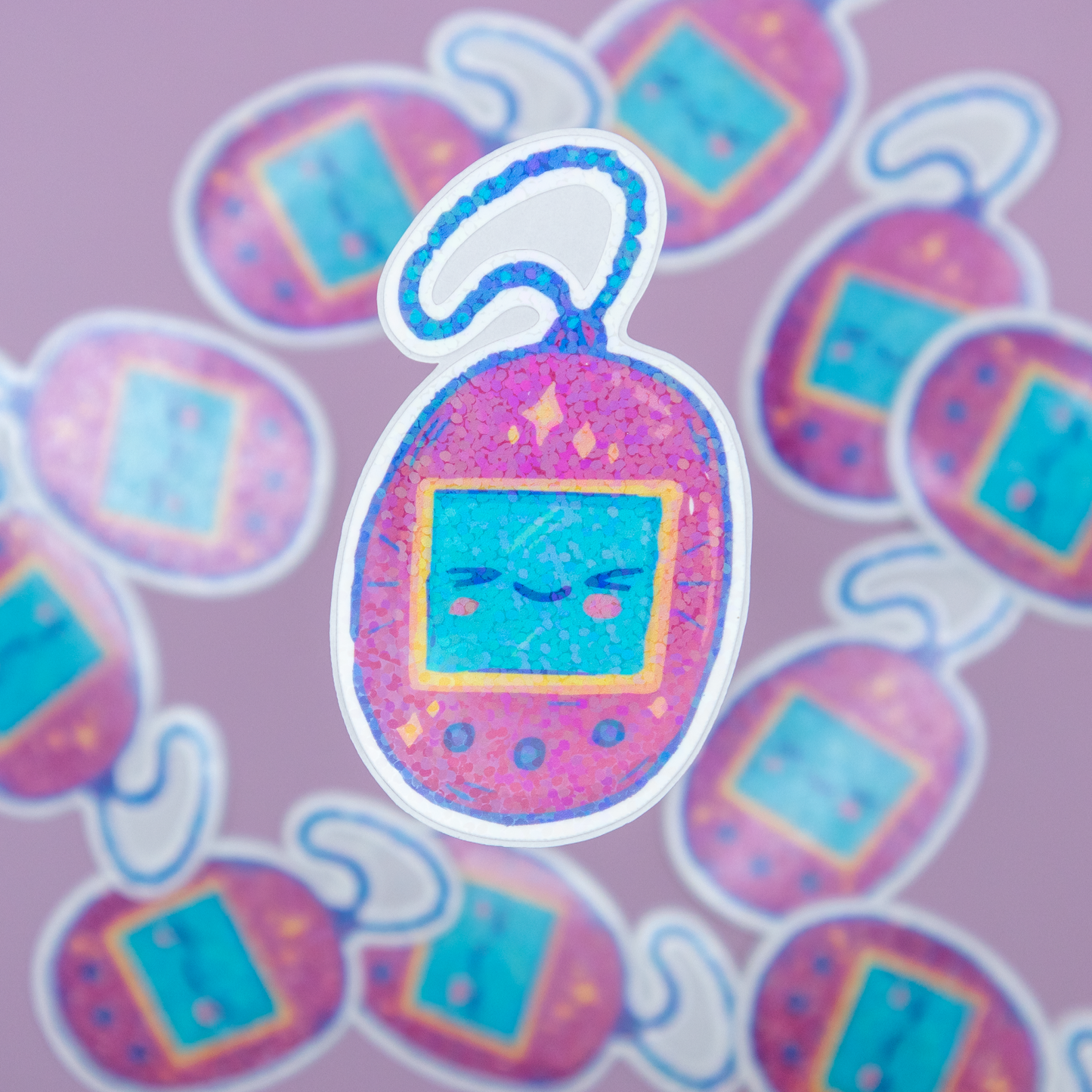 90s Nostalgia | Glitter Holographic Laminated Finish | Digital Pet Vinyl Sticker