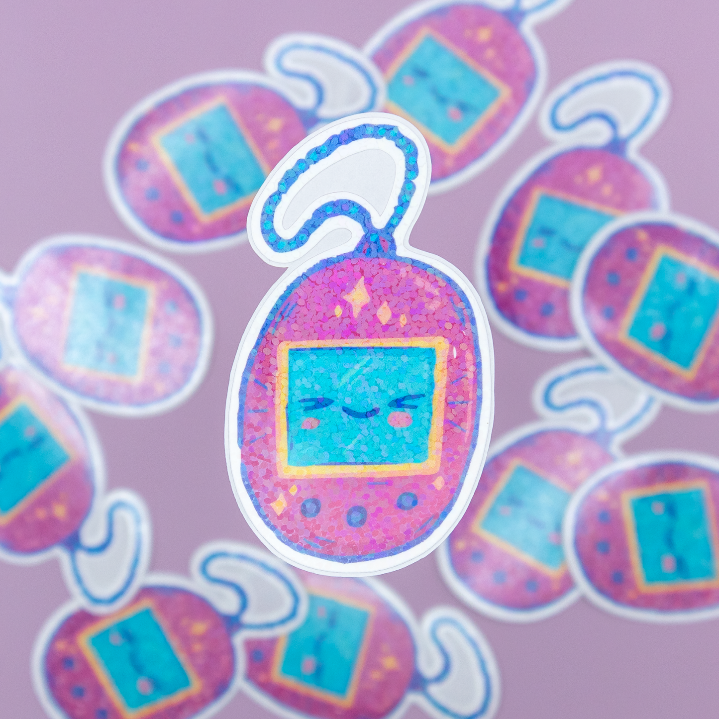 90s Nostalgia | Glitter Holographic Laminated Finish | Digital Pet Vinyl Sticker