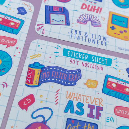 90s Nostalgia | Matte Planner Sticker Sheet
