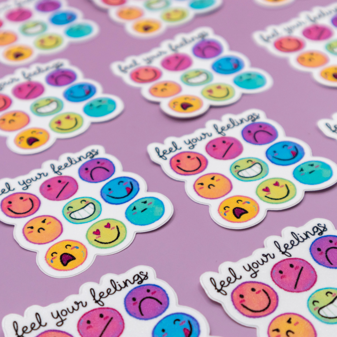 Feel Your Feelings | Stardust Glitter Laminate Vinyl Sticker