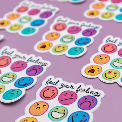 Feel Your Feelings | Stardust Glitter Laminate Vinyl Sticker