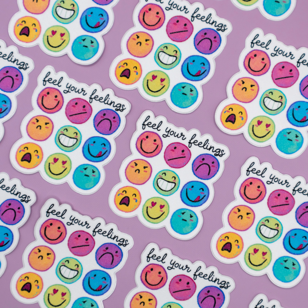 Feel Your Feelings | Stardust Glitter Laminate Vinyl Sticker