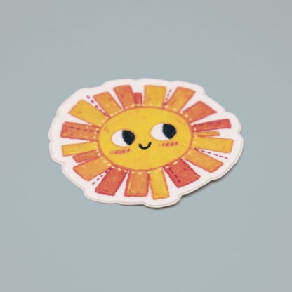 Happy Sun | Stardust Glitter Laminate Vinyl Sticker