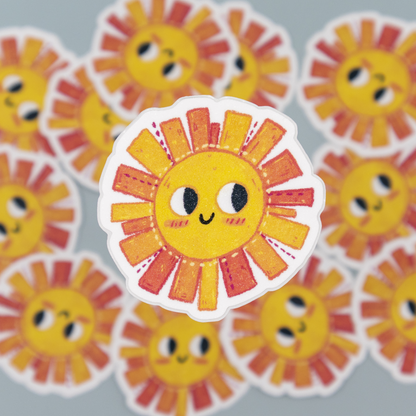 Happy Sun | Stardust Glitter Laminate Vinyl Sticker