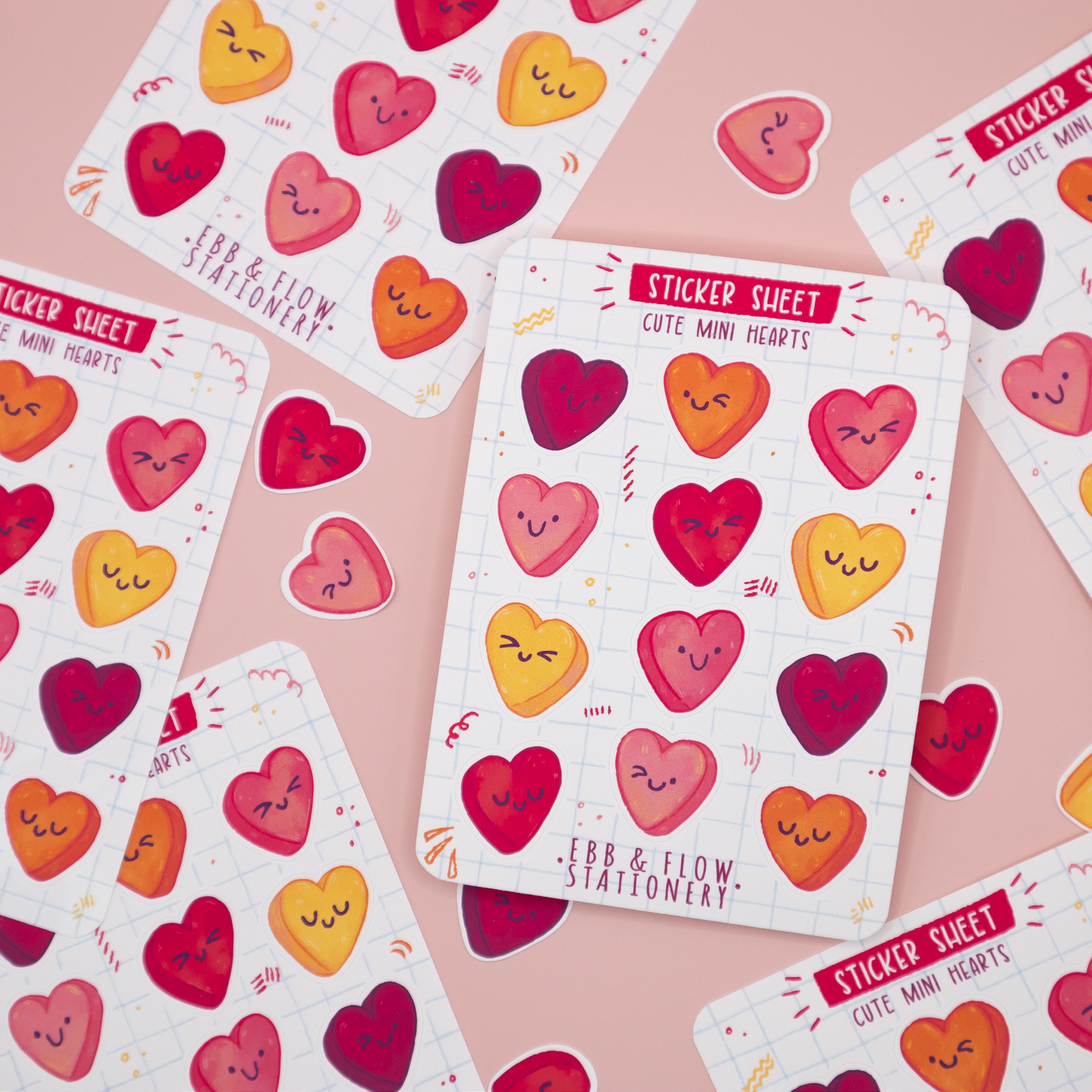 Cute Mini Hearts | Matte Planner Sticker Sheet