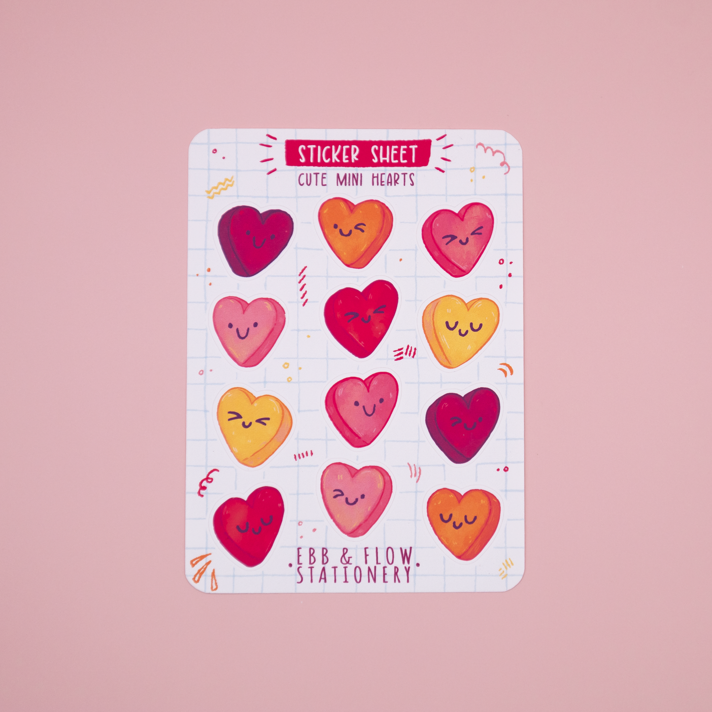 Cute Mini Hearts | Matte Planner Sticker Sheet