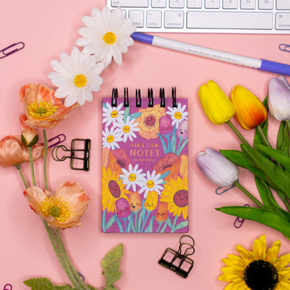 In Full Bloom  | Mini Hardcover Spiral Notebook with Glitter Laminated Finish