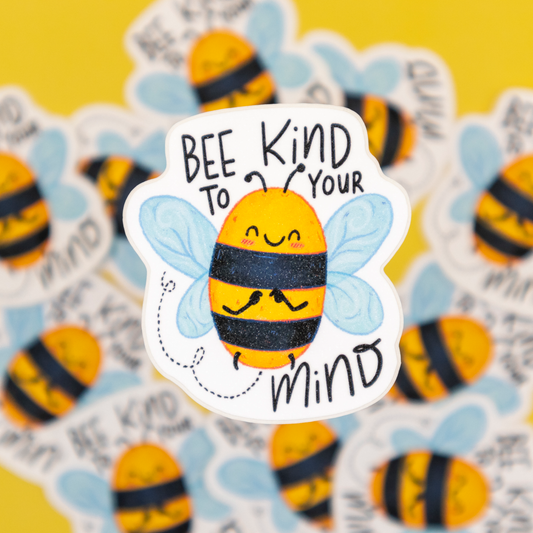 Bee Kind to Your Mind | Stardust Glitter Laminate Vinyl Sticker